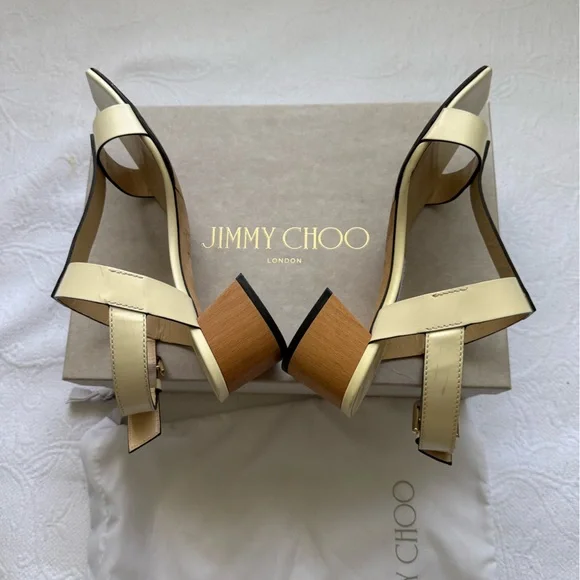 Jimmy Choo Jin Square Toe Sandals 45 mm size 37. - Picture 11 of 17